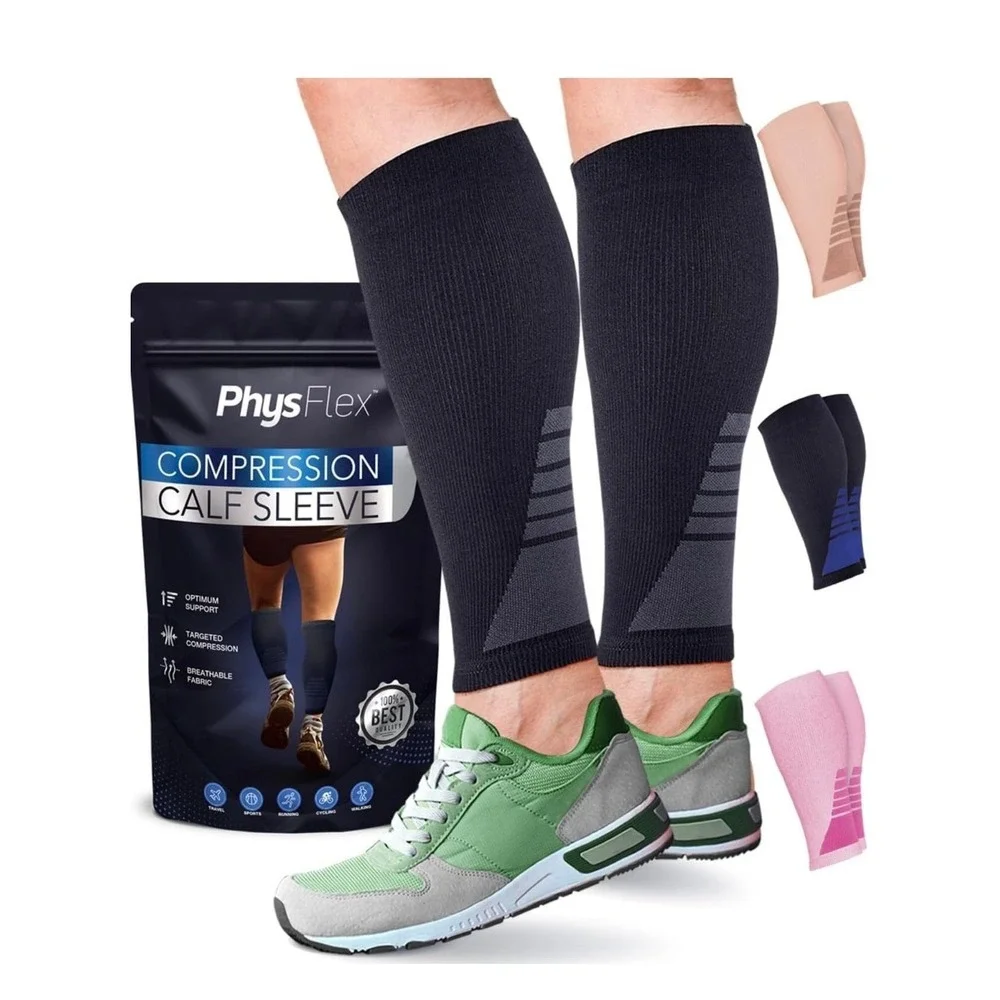 New Calf Compression Sleeves for Men and Women - (1 Pair) Footless Compression S